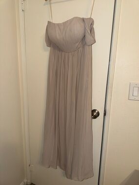 Birdy Grey Strapless Chiffon Dress in Champagne